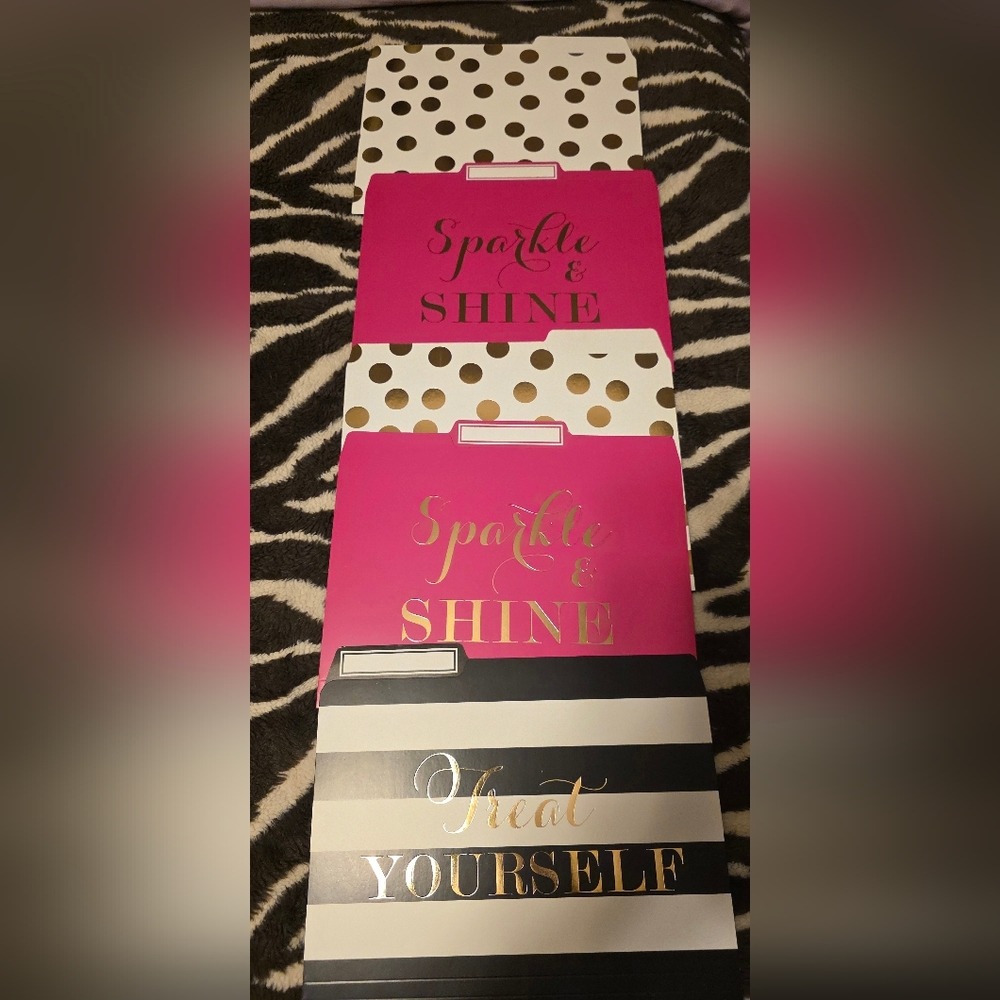 Pink and Black Decorative File Folders
